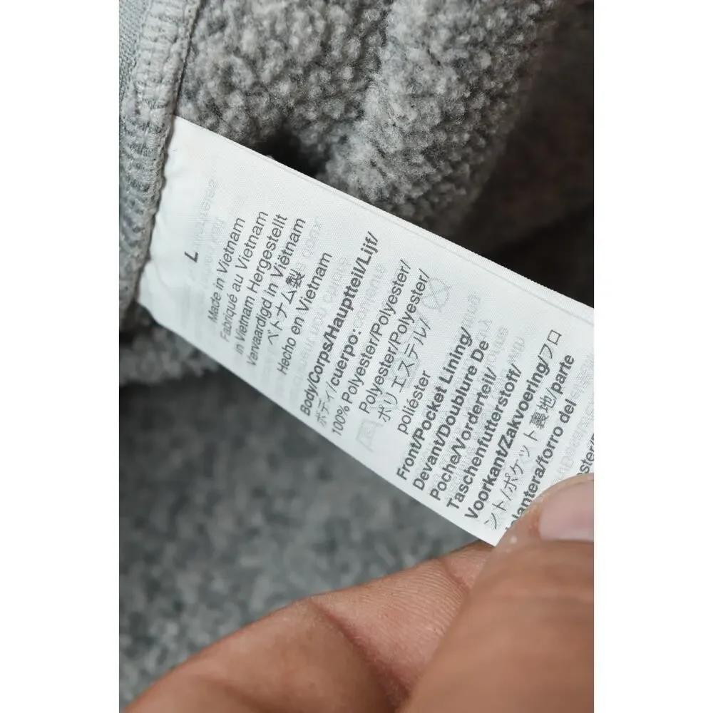 J.Crew Nordic Polartec Full-Zip Fleece Jacket Mens Large Gray Long Sleeve